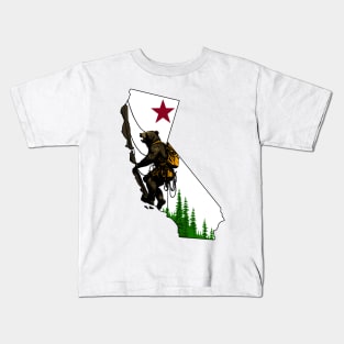 Rock Climbing California Bear Kids T-Shirt